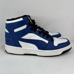 Puma Mens Rebound Layup Basketball‎ Shoe White/Blue Size 9.5 M
